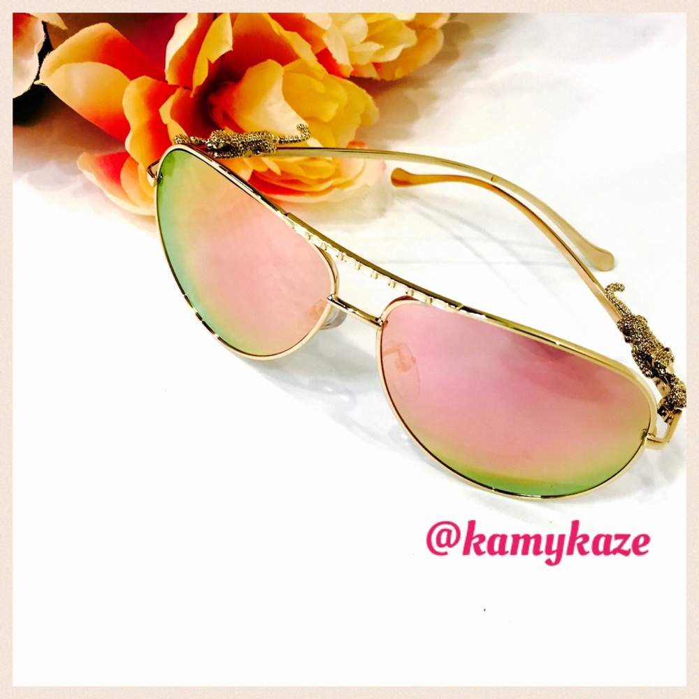 New! Pink Mirrored Lens Aviators